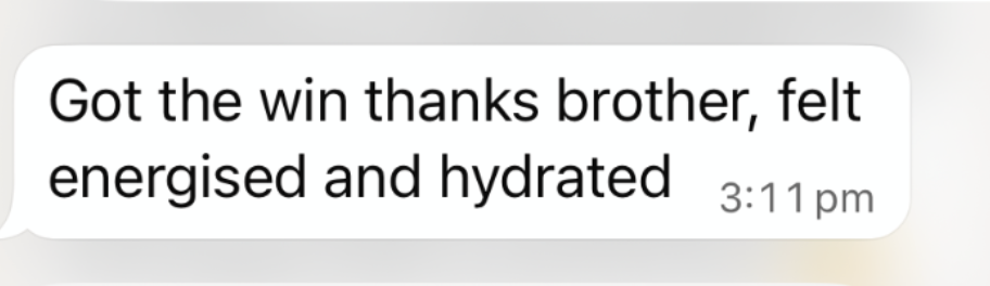 Client testimonial message