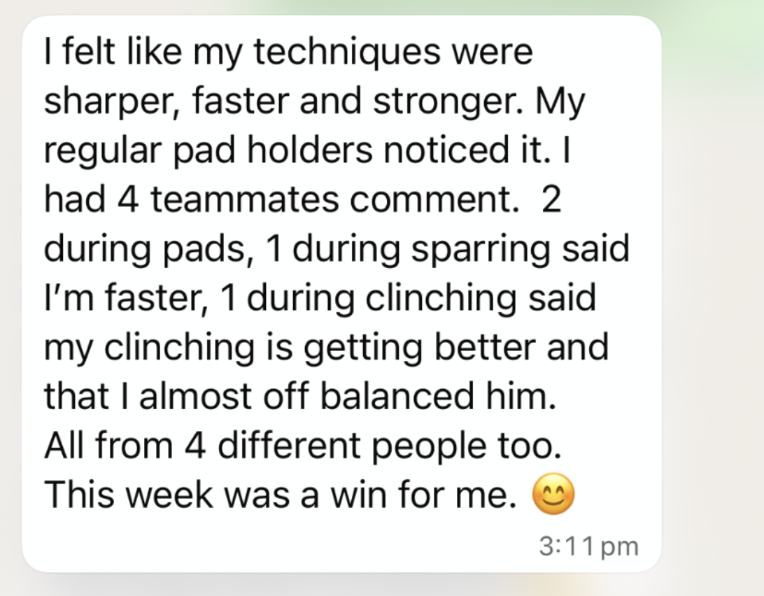 Client testimonial message